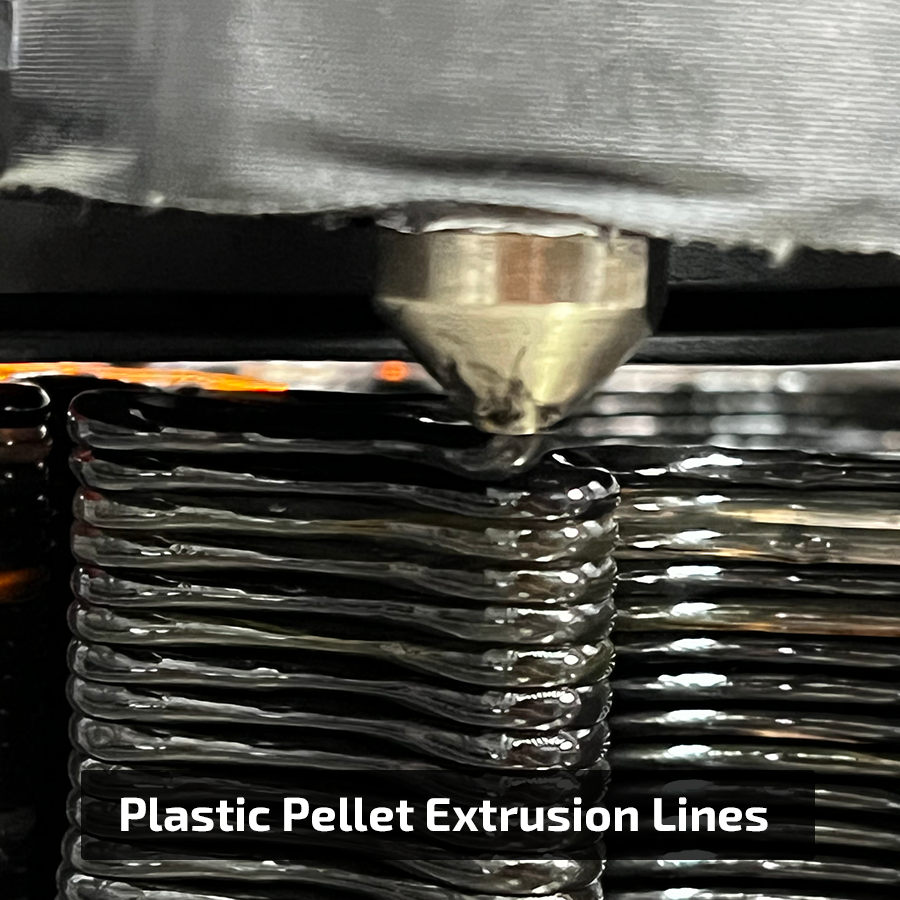 Large Format 3D Printing Layer lines created with a pellet extruder